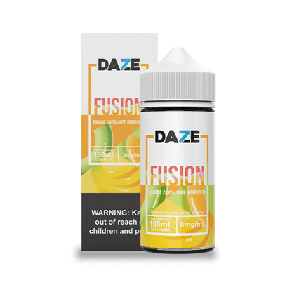 7Daze Fusion Series E-Liquid 100mL (Freebase) Banana Cantaloupe Honeydew with packaging