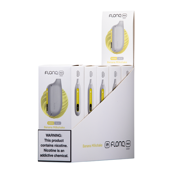 FLONQ Max Smart Disposable 10,000 Puffs 14mL 20MG | MOQ 5 Banana Milkshake 5 Packs