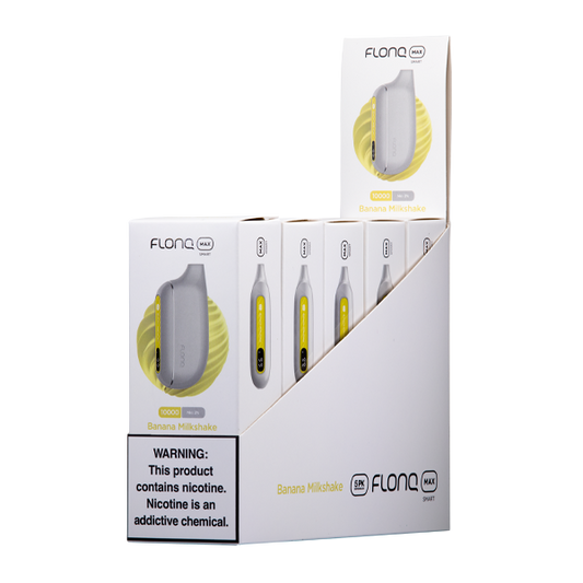 FLONQ Max Smart Disposable 10,000 Puffs 14mL 20MG | MOQ 5 Banana Milkshake 5 Packs