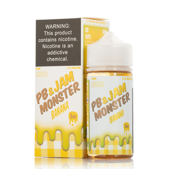 Jam Monster Original Series E-Liquid 100mL (Freebase) PB & Jam Banana