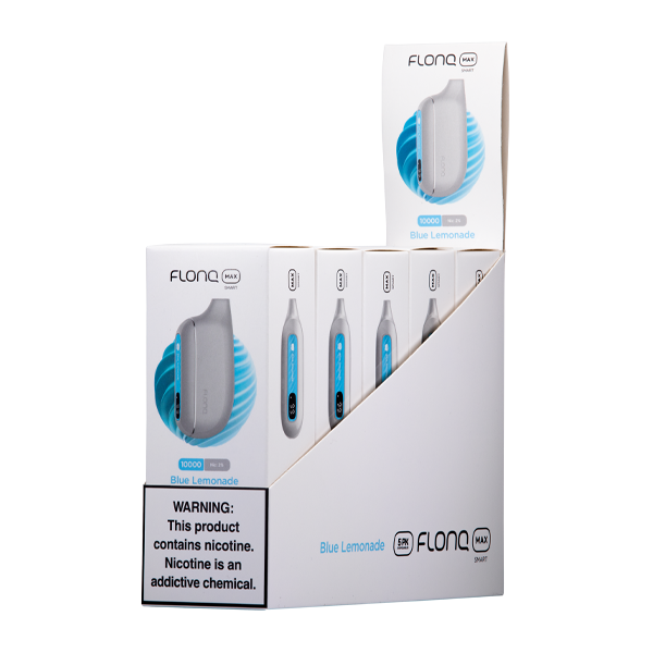 FLONQ Max Smart Disposable 10,000 Puffs 14mL 20MG | MOQ 5 Blue Lemonade 5 Packs