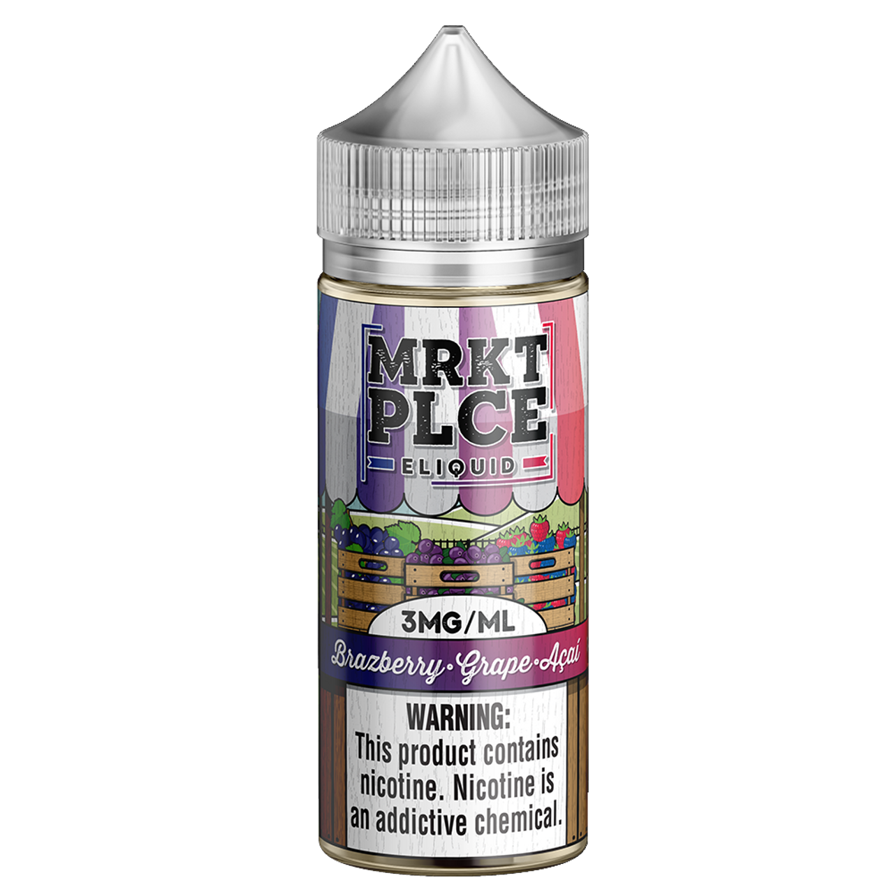 MRKT PLCE Series E-Liquid 100mL (Freebase) | Brazberry Grape Acai 