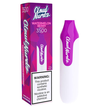 Cloud Nurdz Disposable 3500 Puffs 10mL 50mg | MOQ 10 | Watermelon Berry