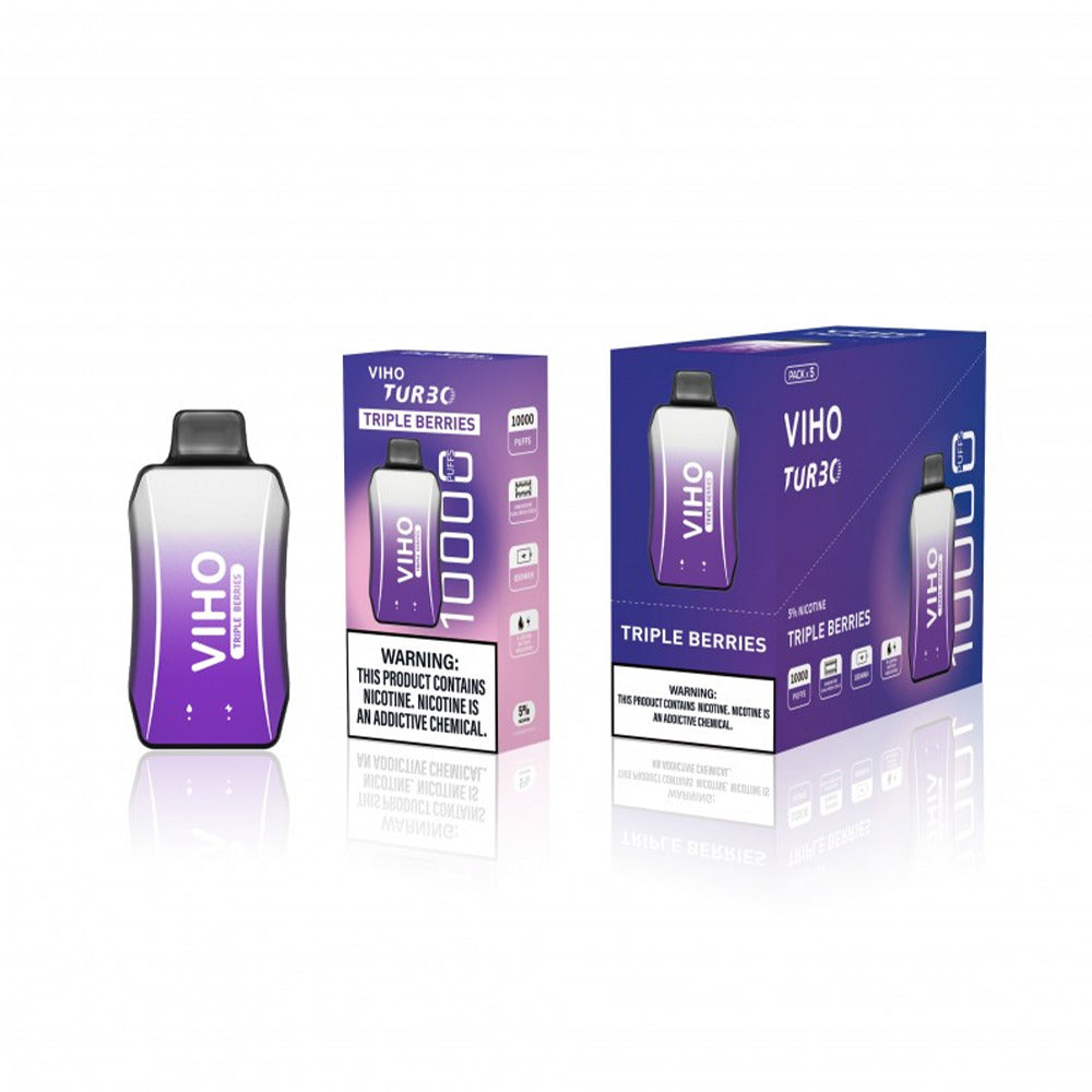 Viho Turbo Disposable 10000 Puffs (17mL) | 50mg | MOQ 5 Triple Berries with packaging