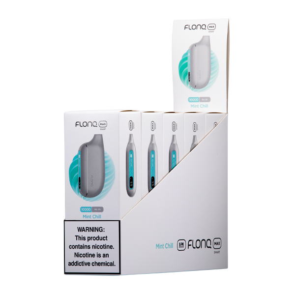 FLONQ Max Smart Disposable 10,000 Puffs 14mL 20MG | MOQ 5 Mint Chill 5 Packs