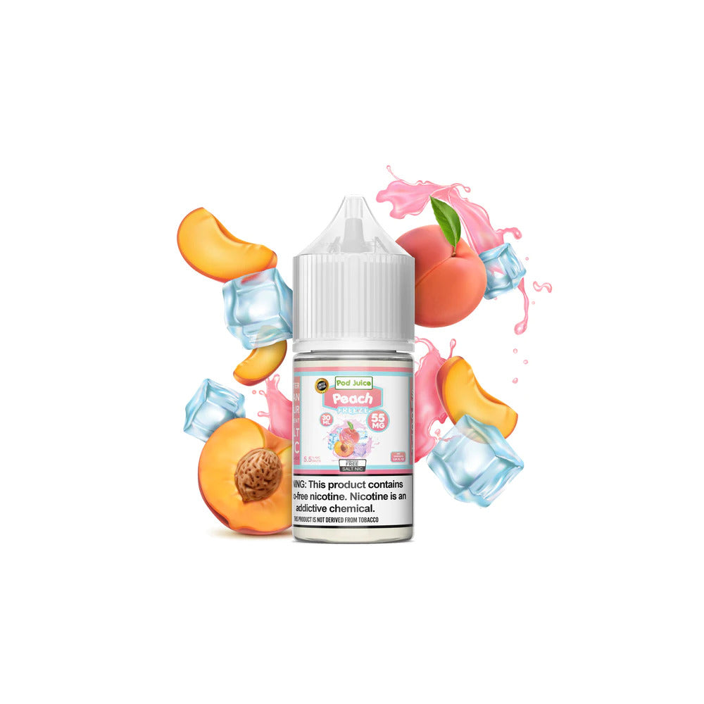 Pod Juice Salt TFN Series E-Liquid 30mL (Salt Nic) Peach Freeze