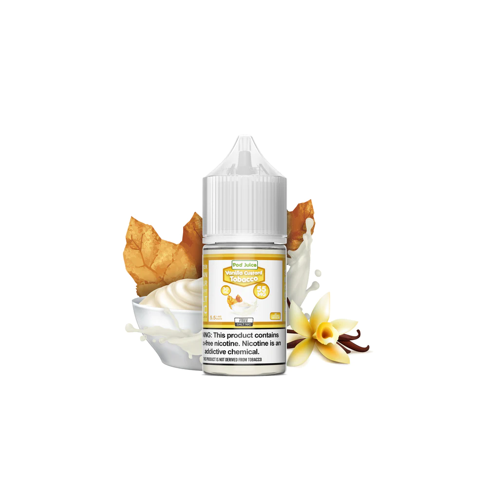 Pod Juice Salt TFN Series E-Liquid 30mL (Salt Nic) Vanilla Custard Tobacco