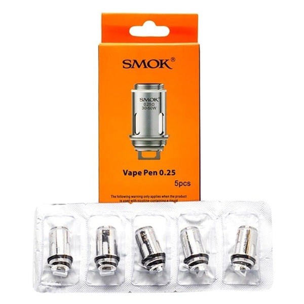 SMOK Vape Pen Coils (5-Pack) | Dual Coil 0.25ohm with Packaging