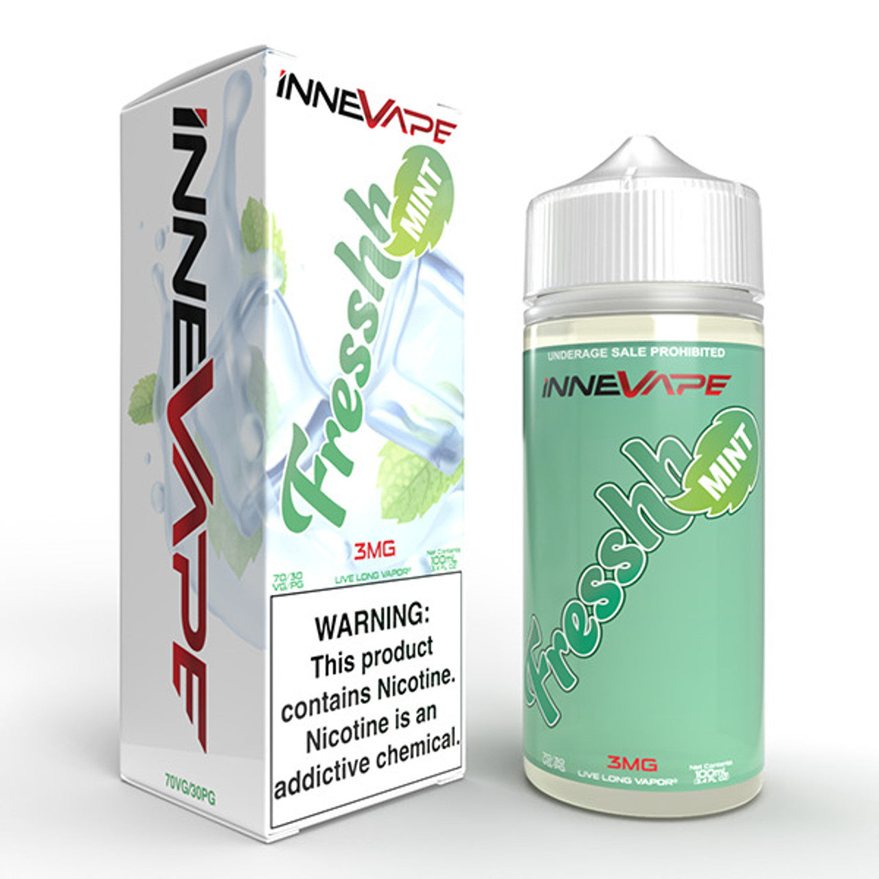 Innevape TFN Series E-Liquid 100mL (Freebase) Fresshh Mint with packaging