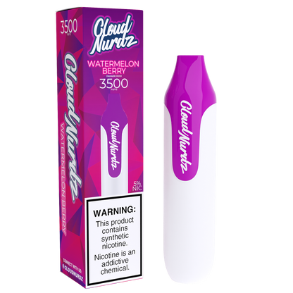 Cloud Nurdz Disposable 3500 Puffs 10mL 50mg | MOQ 10 | Watermelon Berry Iced