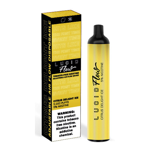 Lucid Flow TFN Disposable 5000 Puffs 16.7mL 50mg | MOQ 10 | Citrus Delight Ice with Packaging