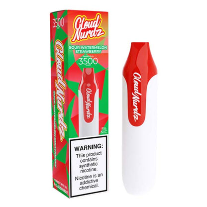 Cloud Nurdz Disposable 3500 Puffs 10mL 50mg | MOQ 10 | Sour Watermelon Strawberry