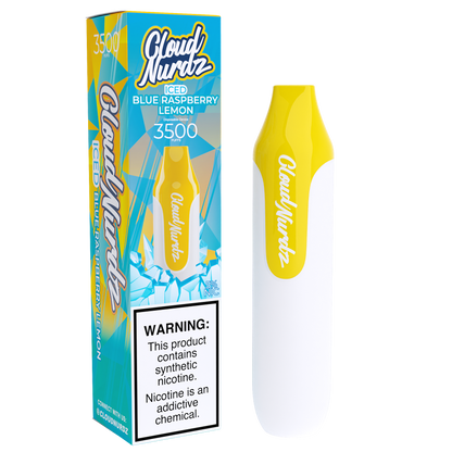 Cloud Nurdz Disposable 3500 Puffs 10mL 50mg | MOQ 10 | Blue Raspberry Lemon Iced