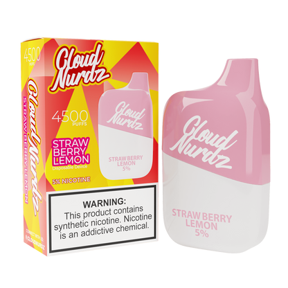 Cloud Nurdz Disposable 4500 Puffs 12mL 50mg | MOQ 10 Strawberry Lemon  with Packaging 