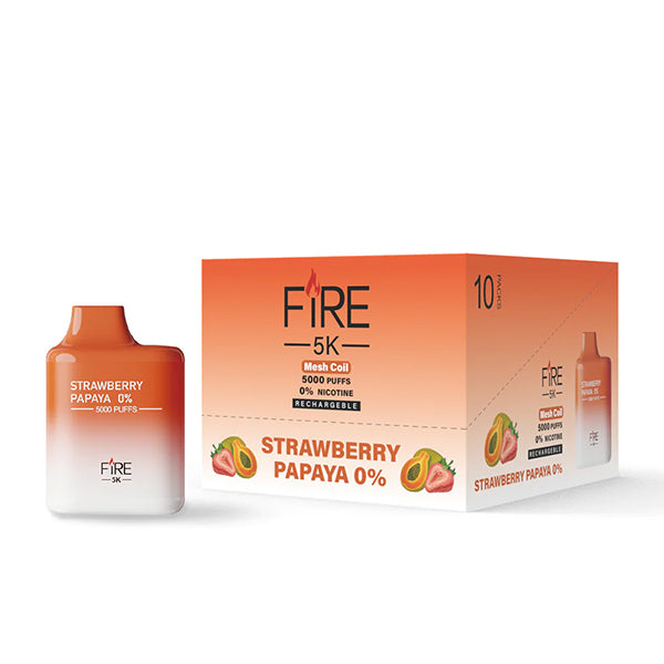 Fire Mega Disposable 5000 Puffs 12mL 50mg | MOQ 10 Strawberry Papaya