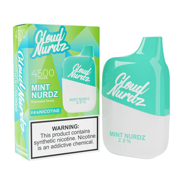 Cloud Nurdz Disposable 4500 Puffs 12mL 50mg | MOQ 10 Mint with Packaging