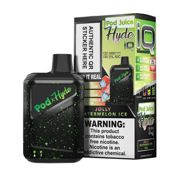 Hyde IQ Pod Juice Disposable 5000 Puffs 8mL 50mg | MOQ 10 | Jolly Watermelon Ice with Packaging