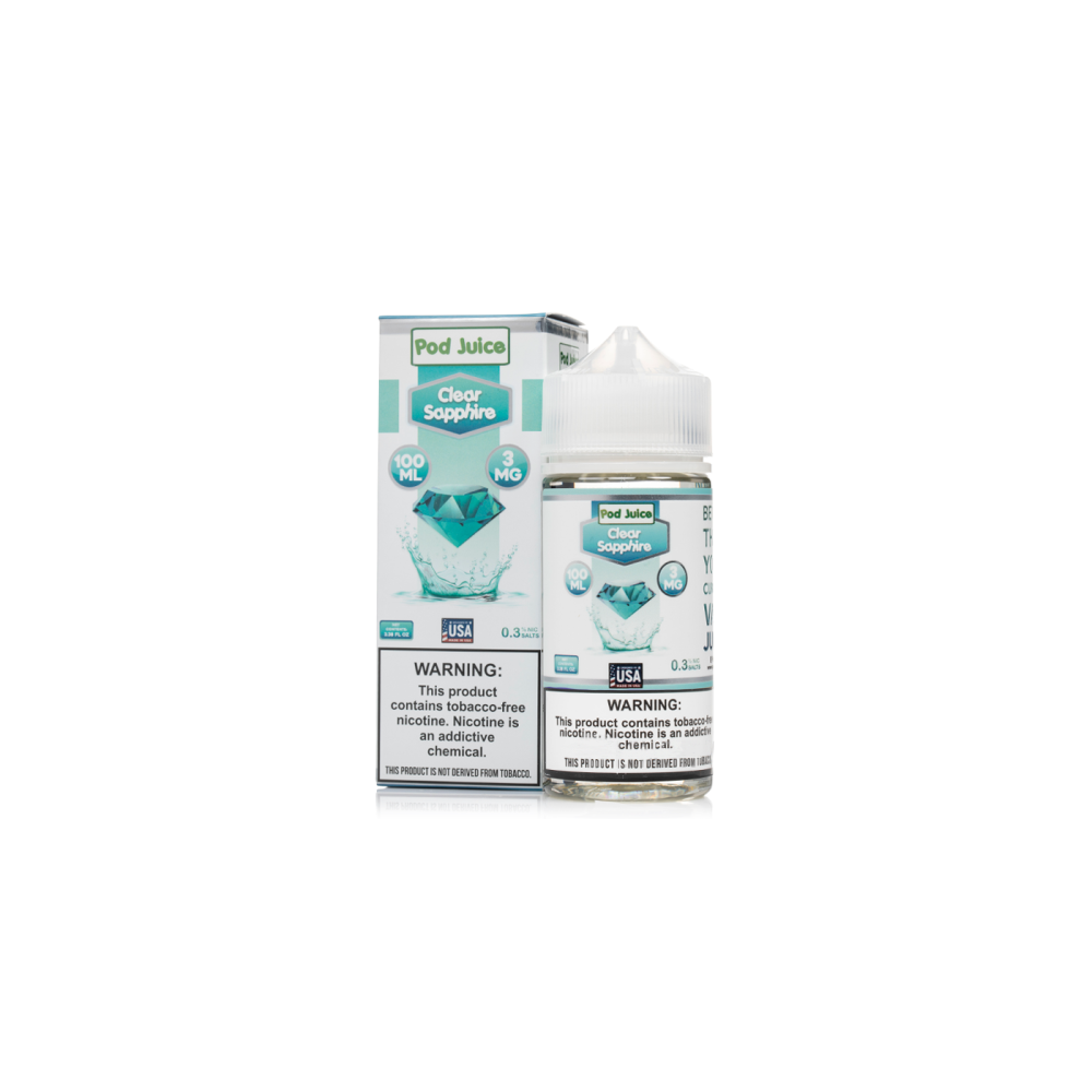 Pod Juice Series E-Liquid 100mL (Freebase) | Clear Sapphire