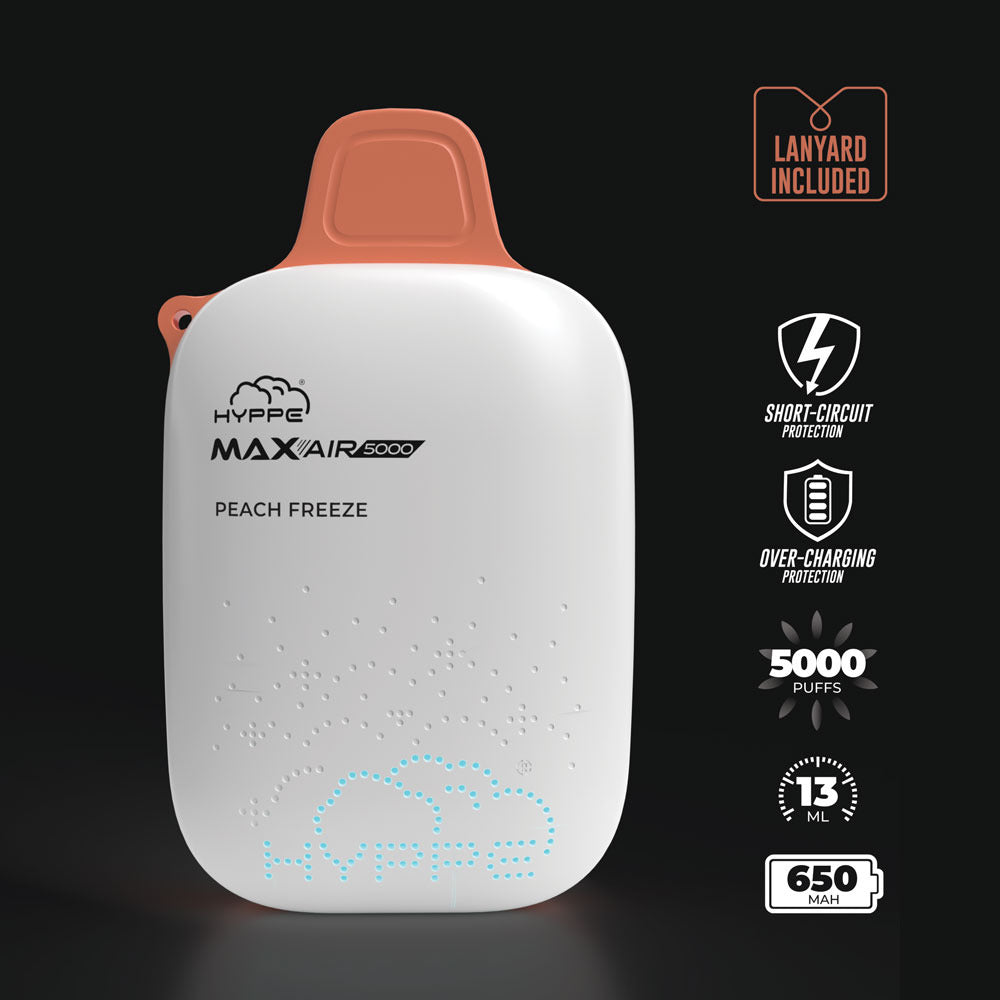 Hyppe Max Air Disposable 5000 Puffs 13mL 50mg | MOQ 5 Peach Freeze