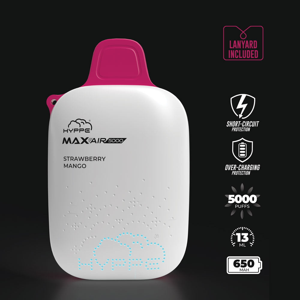 Hyppe Max Air Disposable 5000 Puffs 13mL 50mg | MOQ 5 Strawberry Mango