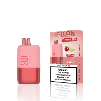 SWFT Icon Disposable 7500 Puffs 17mL 50mg | MOQ 10 Apple Melon Ice with packaging