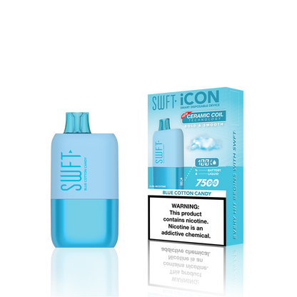 SWFT Icon Disposable 7500 Puffs 17mL 50mg | MOQ 10 Blue Cotton Candy with Packaging