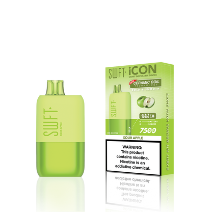 SWFT Icon Disposable 7500 Puffs 17mL 50mg | MOQ 10 Sour Apple with Packaging