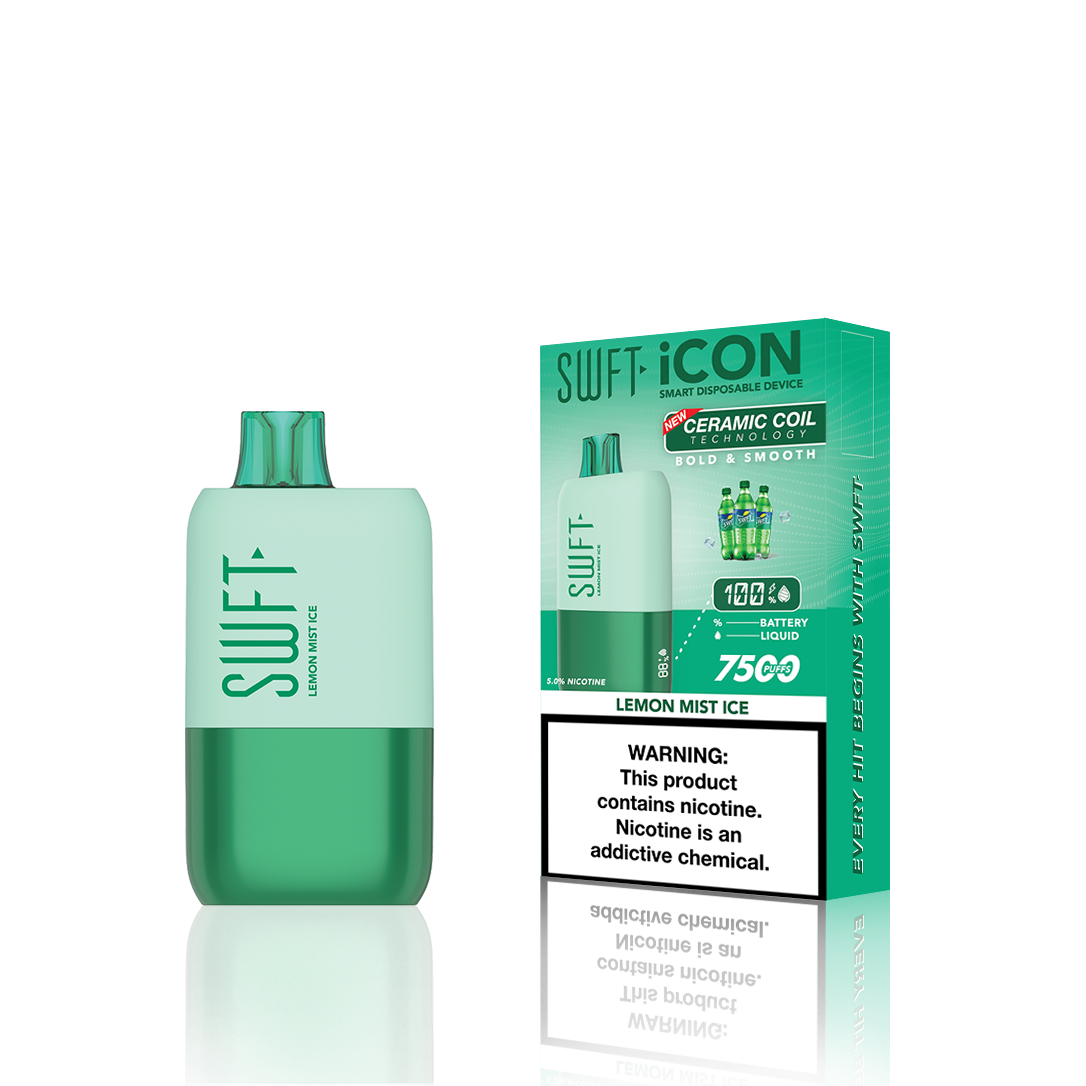 SWFT Icon Disposable 7500 Puffs 17mL 50mg | MOQ 10 Lemon Mist Ice with Packaging