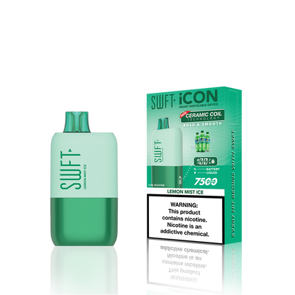 SWFT Icon Disposable 7500 Puffs 17mL 50mg | MOQ 10 Lemon Mist Ice with Packaging