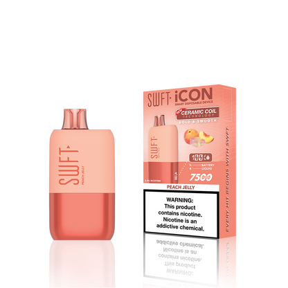 SWFT Icon Disposable 7500 Puffs 17mL 50mg | MOQ 10 Peach Jelly with Packaging