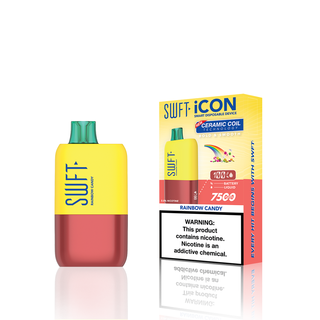 SWFT Icon Disposable 7500 Puffs 17mL 50mg | MOQ 10 Rainbow Candy with Packaging