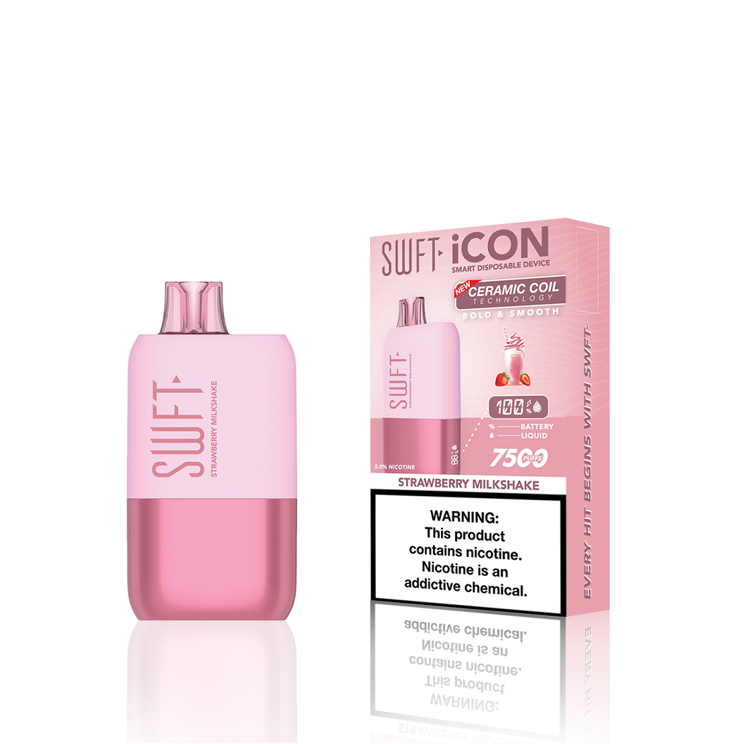 SWFT Icon Disposable 7500 Puffs 17mL 50mg | MOQ 10 Strawberry Milkshake with Packaging