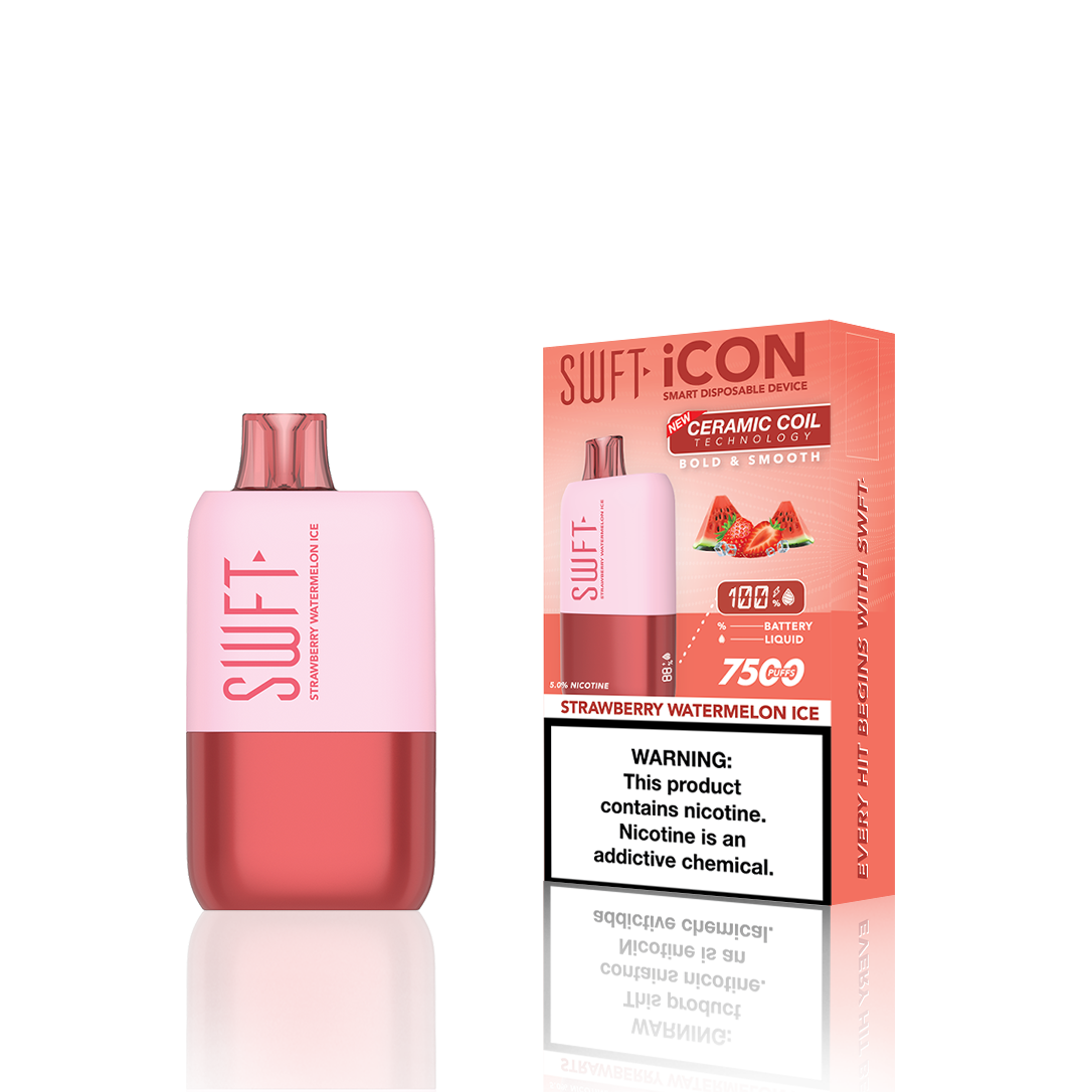 SWFT Icon Disposable 7500 Puffs 17mL 50mg | MOQ 10 Strawberry Watermelon Ice with Packaging