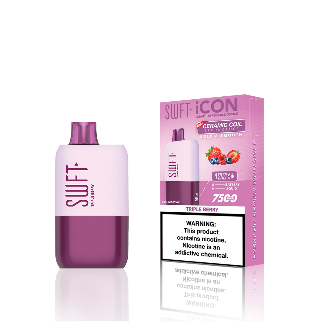 SWFT Icon Disposable 7500 Puffs 17mL 50mg | MOQ 10 Triple Berry with Packaging