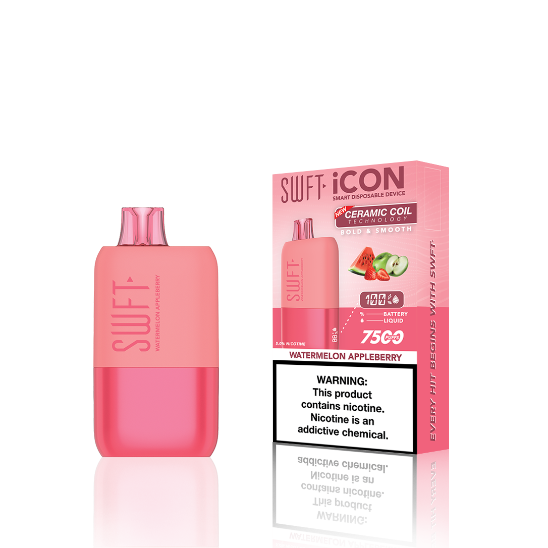 SWFT Icon Disposable 7500 Puffs 17mL 50mg | MOQ 10 Watermelon Apple Berry with Packaging