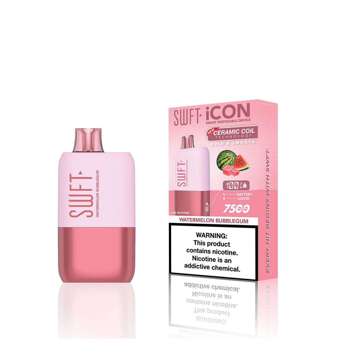 SWFT Icon Disposable 7500 Puffs 17mL 50mg | MOQ 10 Watermelon Bubblegum with Packaging