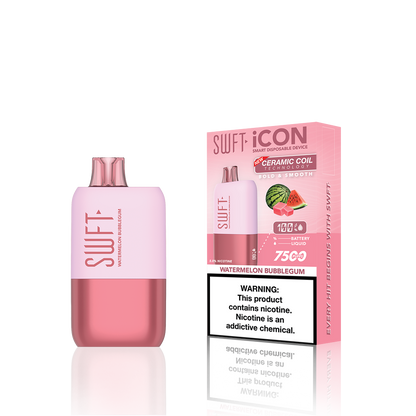 SWFT Icon Disposable 7500 Puffs 17mL 50mg | MOQ 10 Watermelon Bubblegum with Packaging