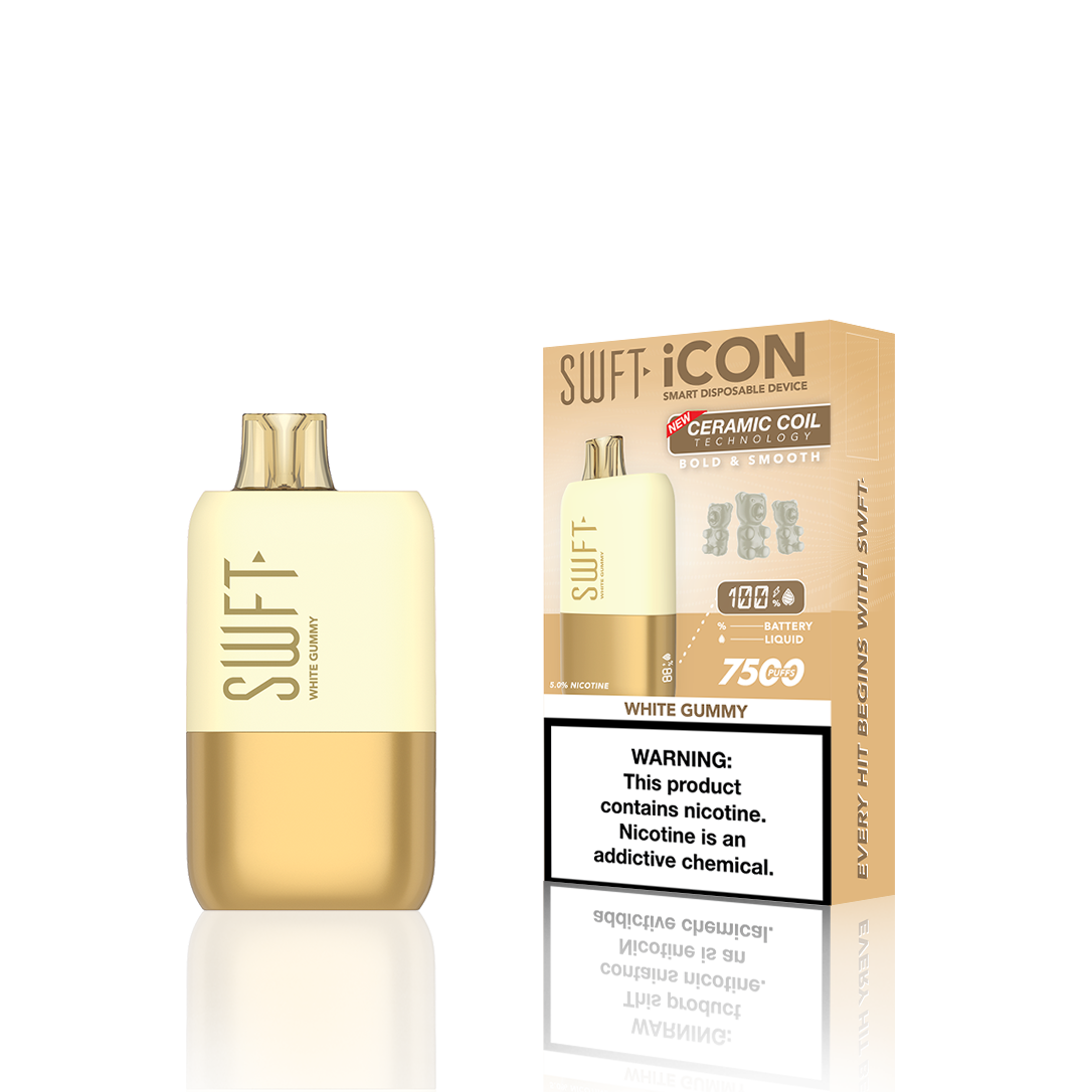 SWFT Icon Disposable 7500 Puffs 17mL 50mg | MOQ 10 White Gummy with Packaging