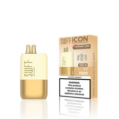 SWFT Icon Disposable 7500 Puffs 17mL 50mg | MOQ 10 White Gummy with Packaging