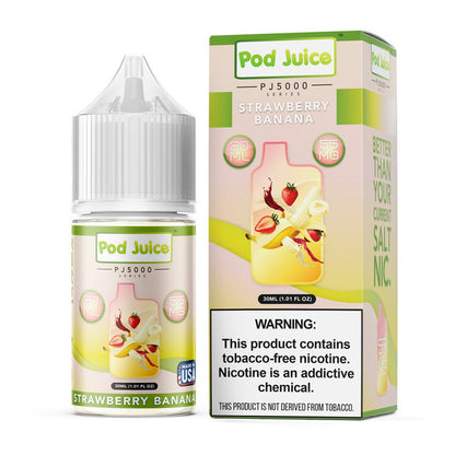 Pod Juice TFN PJ5000 Salt Series E-Liquid 30mL | Strawberry Banana with packaging