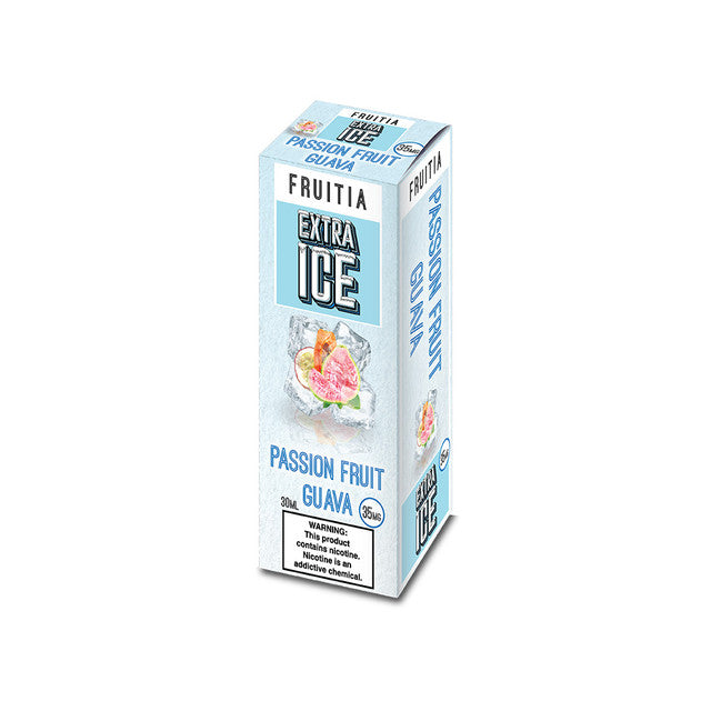 Fresh Farms FRUITIA Salt Series E-Liquid 30mL (Salt Nic) | Passion Fruit Guava Ice with packaging