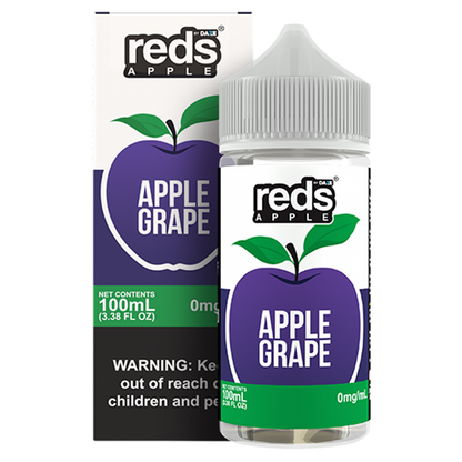 7Daze Reds E-Liquid 100mL (Freebase) Grape with packaging