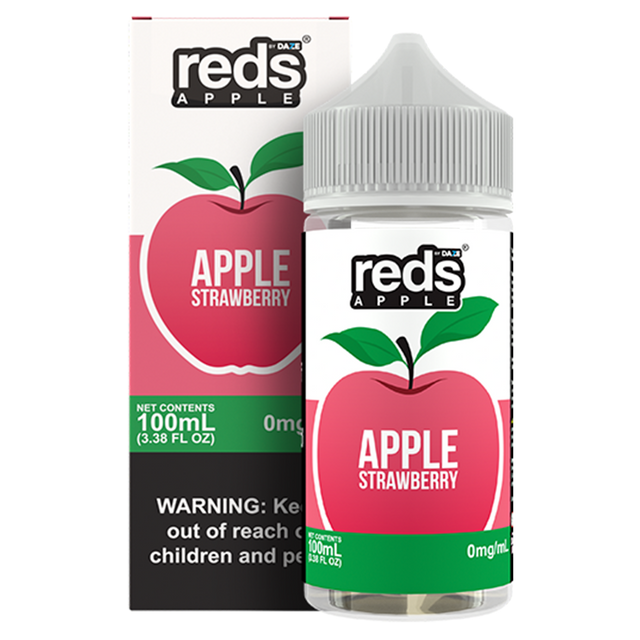 7Daze Reds E-Liquid 100mL (Freebase) Straberry  with packaging