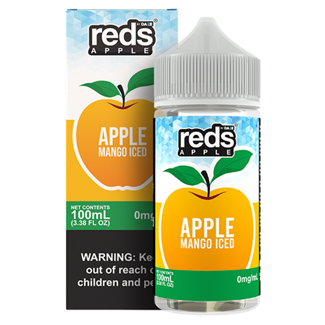 7Daze Reds E-Liquid 100mL (Freebase) Mango Iced with packaging