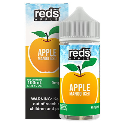 7Daze Reds E-Liquid 100mL (Freebase) Mango Iced with packaging