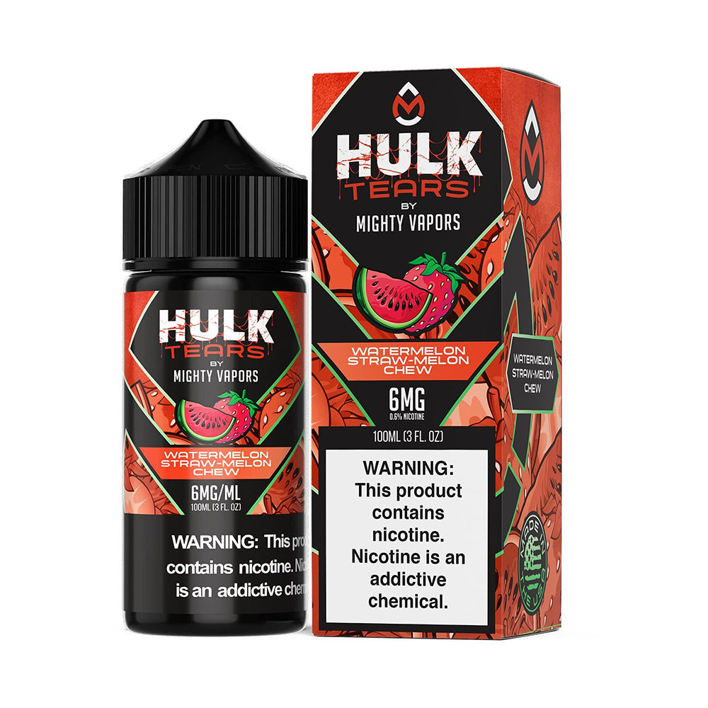 Mighty Vapors Hulk Tears E-Juice 100mL (Freebase) | Watermelon Straw Melon Chew