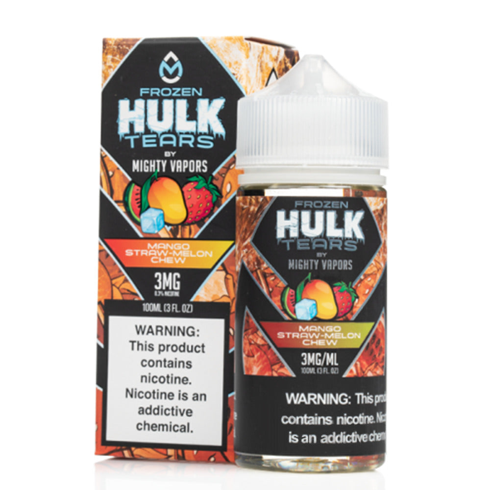 Mighty Vapors Hulk Tears E-Juice 100mL (Freebase) | Frozen Mango Straw Melon Chew