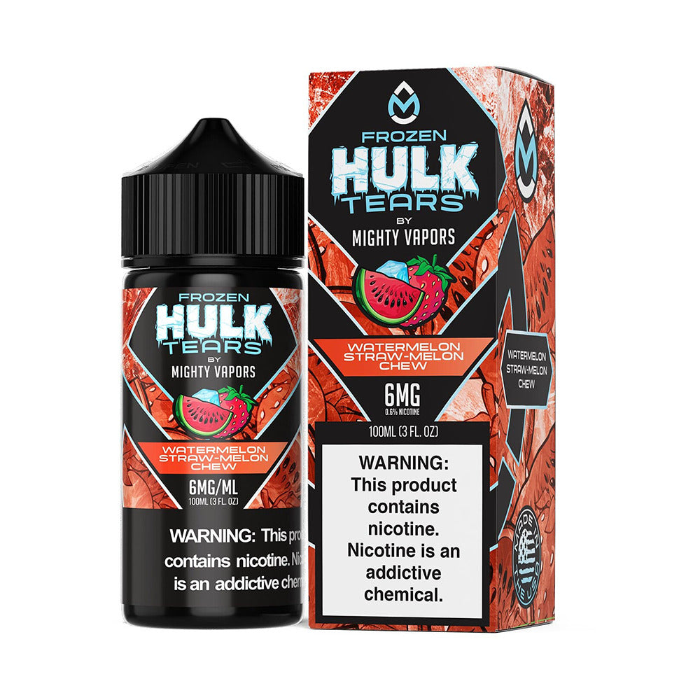 Mighty Vapors Hulk Tears E-Juice 100mL (Freebase) | Frozen Watermelon Straw Melon Chew