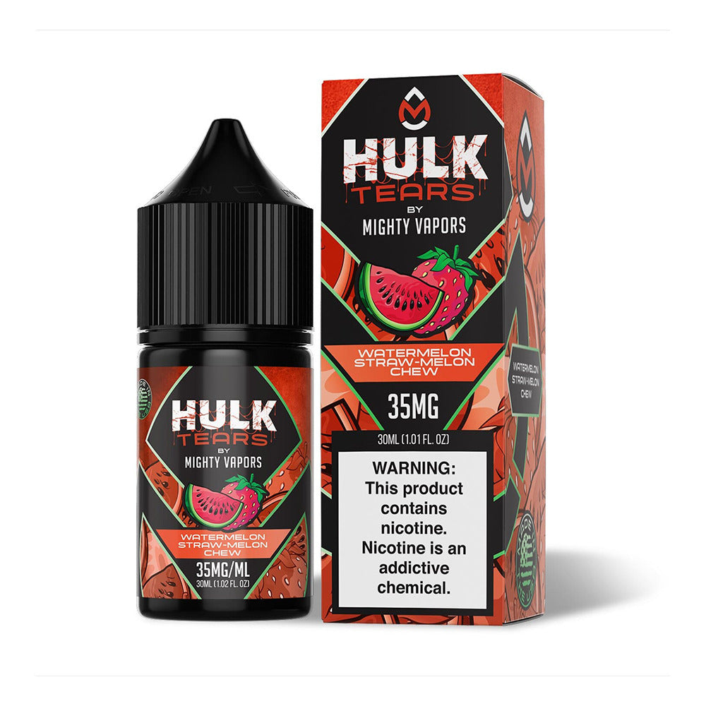 Mighty Vapors Hulk Tears Salt Series E-Liquid 30mL (Salt Nic) | Watermelon Straw Melon Chew with Packaging