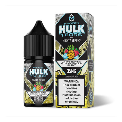 Mighty Vapors Hulk Tears Salt Series E-Liquid 30mL (Salt Nic) | Frozen White Gummy Straw Melon Chew with Packaging